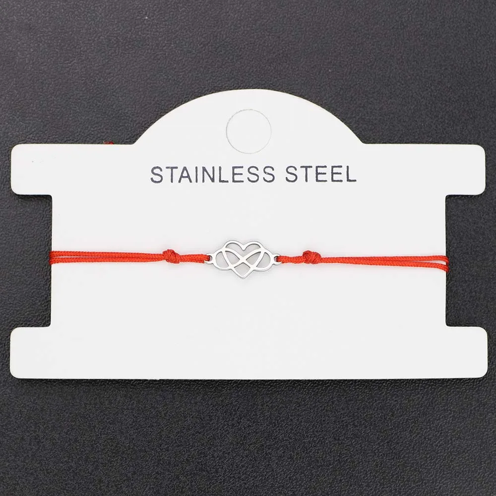 Невыцветающий мини-браслет из нержавеющей стали ручной работы черные красная