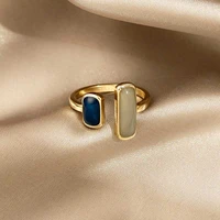 open ring luxury romantic color french retro drop glaze glaze gold jewelry party