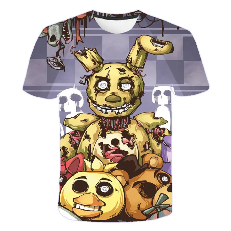 Детская футболка От 4 до 14 лет fnaf цельная детская для мальчиков FNAF одежда девочек