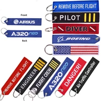 keychain motorcycle car embroider key ring llavero boeing aviation gifts luggage tag key fobs customized keychains lanyard