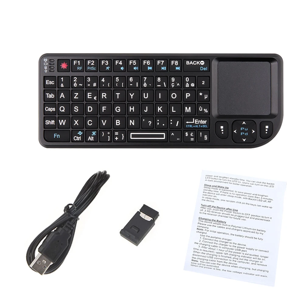 

Mini Wireless Keyboard Handheld Touchpad with 7 Color Backlit Portable Wireless Keyboard for Projector TV PC