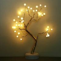 led touch tree lamp pentagram twinkle light copper wire desk night fairy lights table lamp birthday gifts for party home decor