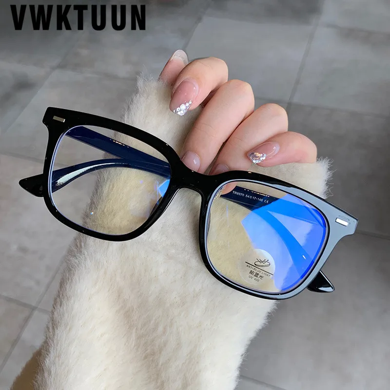 

VWKTUUN Glasses Frames Men Vintage Eye Glasses Frame Women TR90 Myopia Frames Computer Reading Glasses Anti Blue Light Glasses