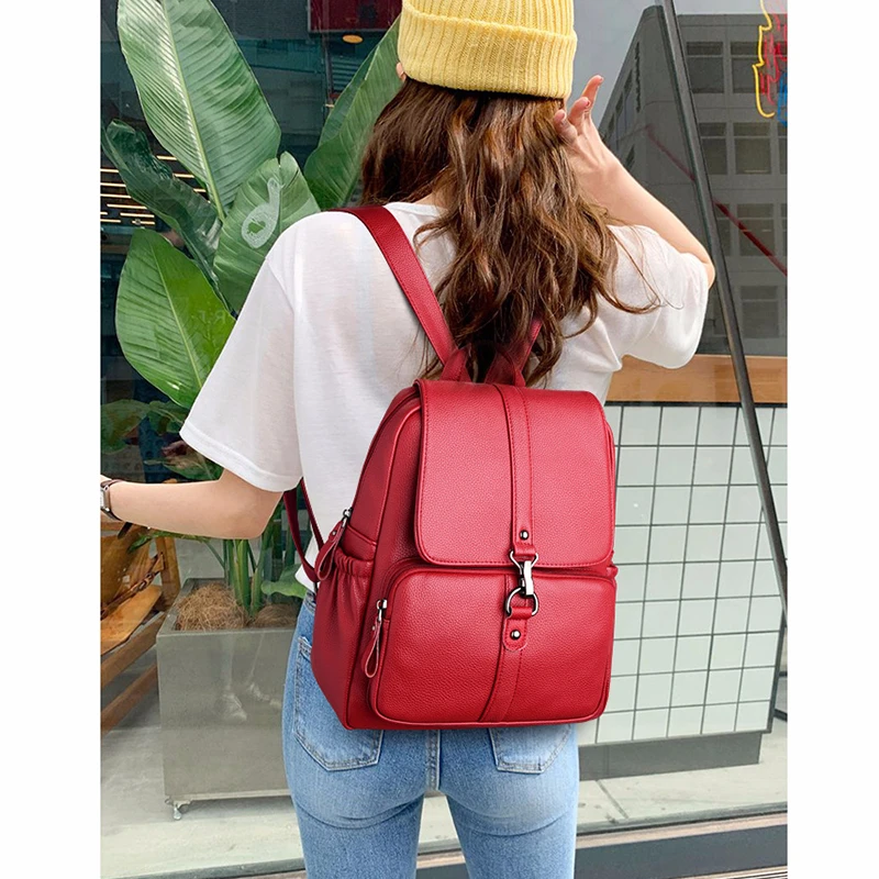 Женские кожаные рюкзаки высокое качество 2019 дорожная сумка через плечо школьные