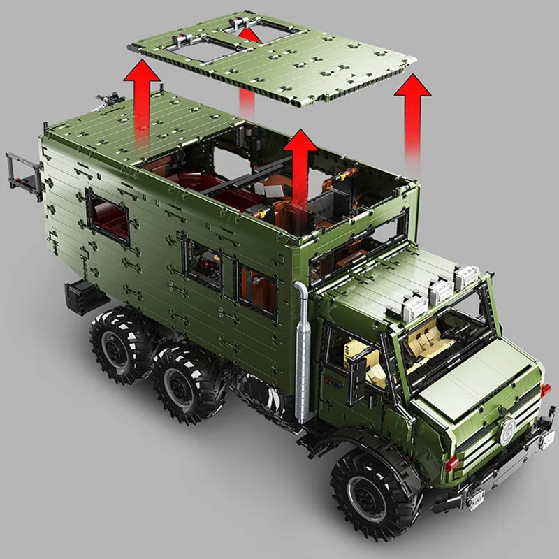 Yeshin J907 моторизованный технический автомобиль MOC Nomadism RV модель дома на колесах