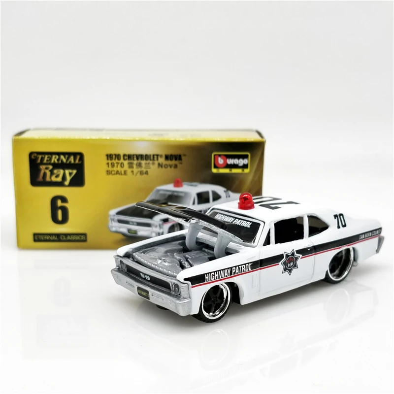 Вечная классика Bburago для Chevrolet Nova 1970 Boy модель автомобиля в масштабе 1:64|Наземный