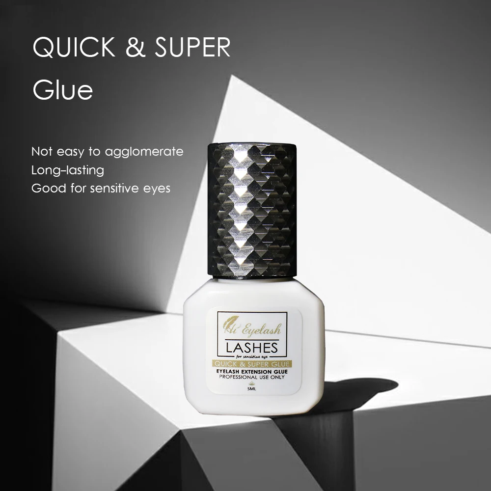 

5ml 1 Second Fast Drying Eyelash Extension Glue Professional Sensitive Eye Lashes Strong Adhesive Glue Long Last Private Label