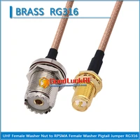 pl259 so239 uhf female o ring bulkhead mount nut to rp sma rp sma female washer nut coaxial pigtail jumper rg316 extend cable