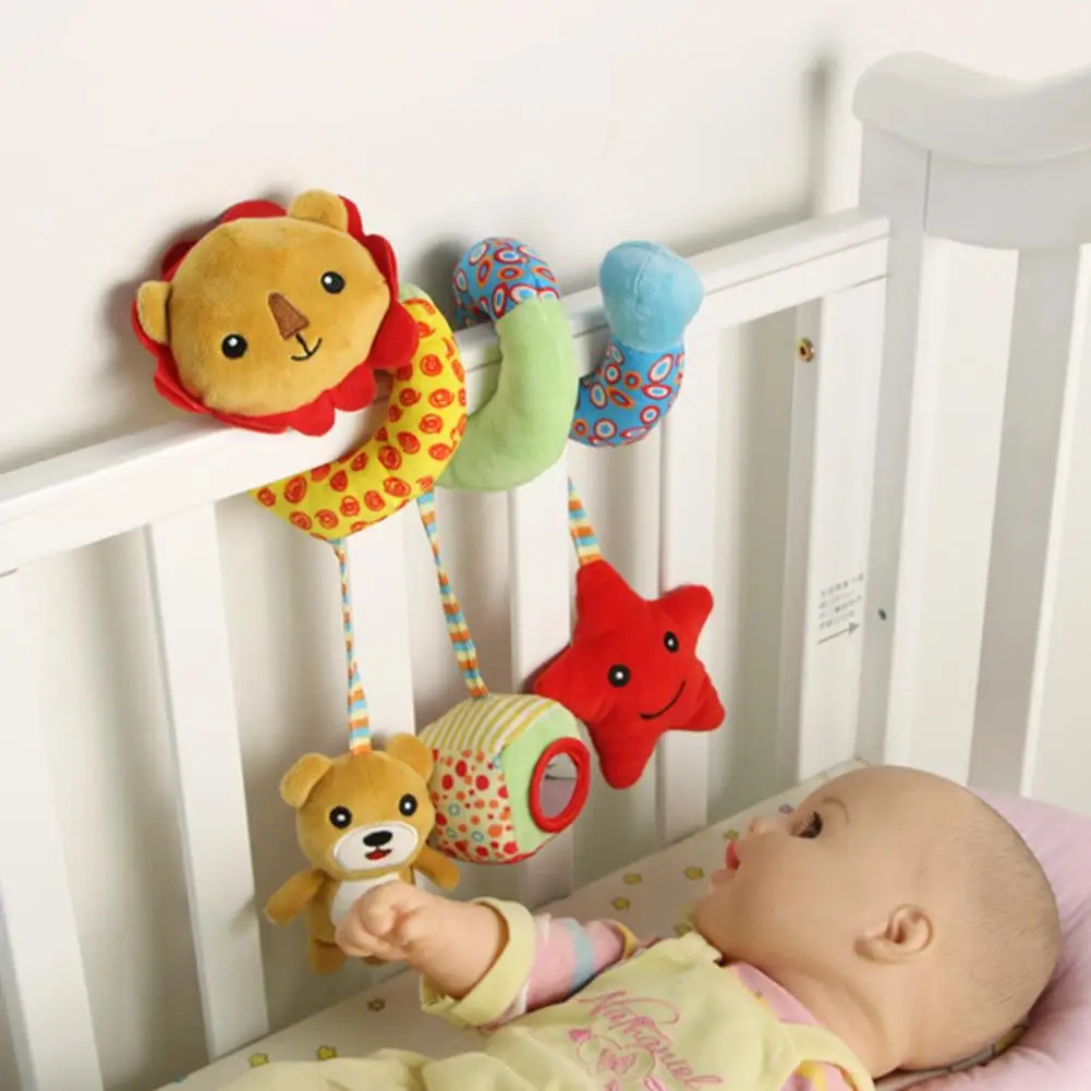 

Rattle Toy Cute Shape Sound Effect Design Stuffed Cartoon Hanging Rattle Toy for Newborn