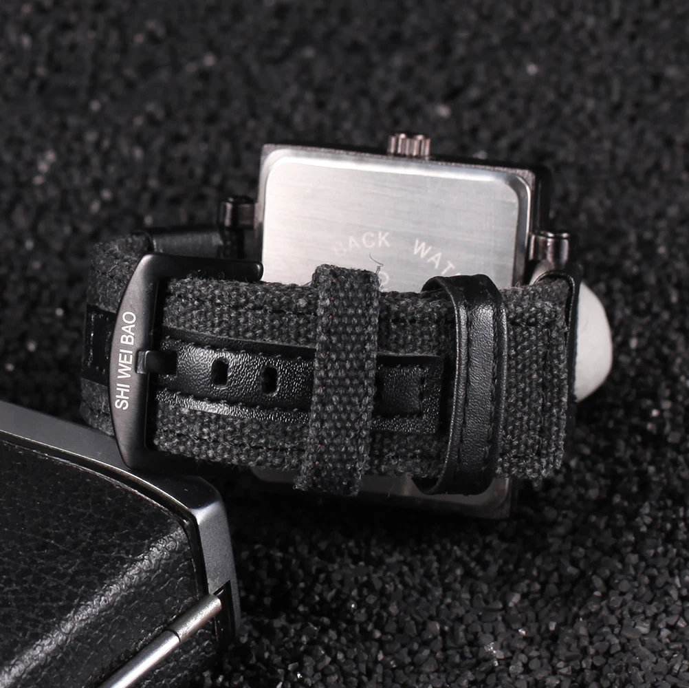 Брендовые мужские часы квадратные наручные с компасом военные кварцевые