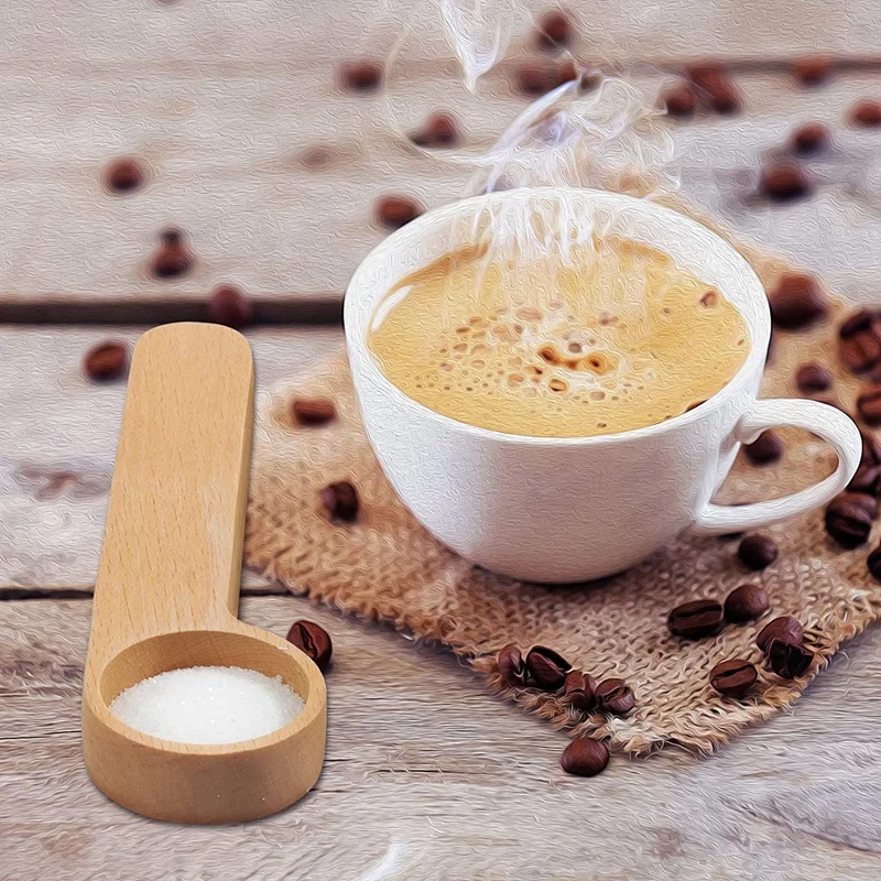 6 шт деревянная Кофе совок и сумка Клип мерная столовая ложка сумки герметик для