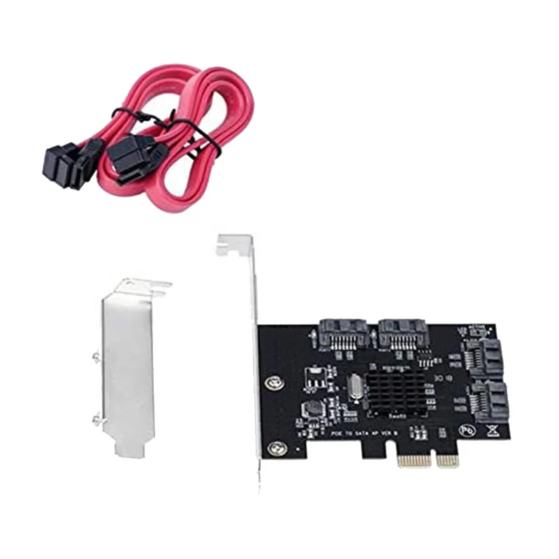 

SATA Expansion Card PCIE to SATA 3.0 Expansion Card Desktop Computer 4-Port Hard Drive Riser Card