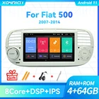 Автомагнитола, 8 ядер, Android 11, IPS, DSP, 4 ГБ, 64 ГБ, 1 Din, DVD-плеер для FIAT 500, мультимедиа, GPS-навигация, стерео, аудио, головное устройство