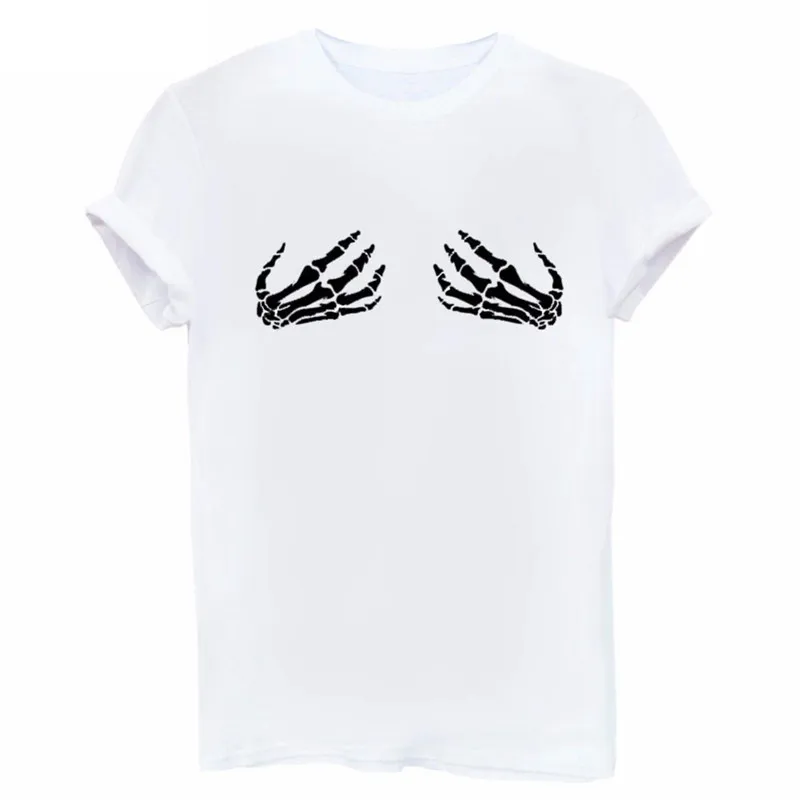 Женские топы с рисунком черепа рубашка 3d-рисунком скелета и рук Забавные