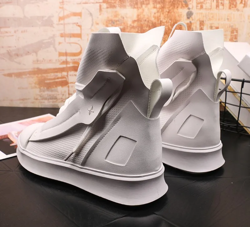 Мужские повседневные туфли на шнуровке желтые с высоким верхом трендовая