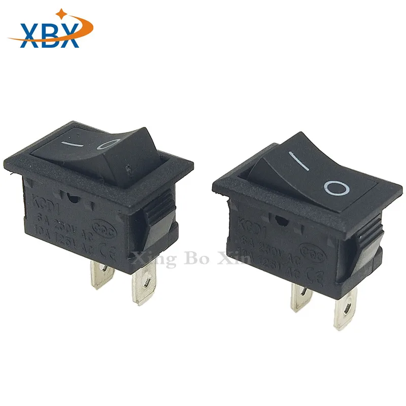 100 шт. Мини кнопочный выключатель SPST 2PIN черный переключатели питания для лодок