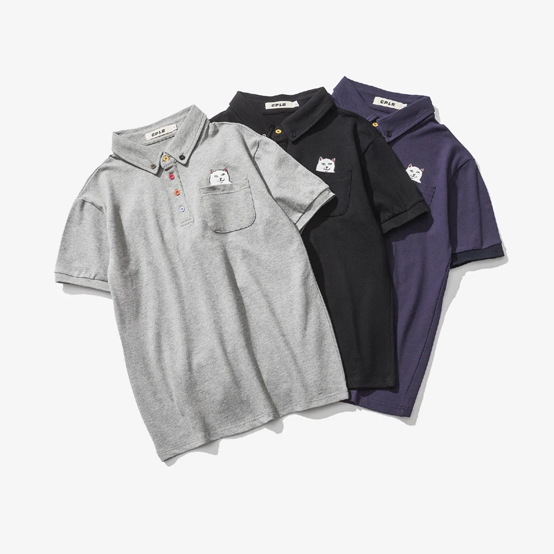 Мужские поло летние рубашки с коротким рукавом карманами 2020 # D885 M-5XL | Мужская