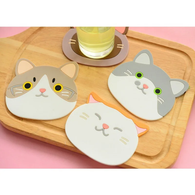 

New Fashion Creative Net Red Cat Cute Coaster Silicone Heat Insulation Non Slip Bowl Pad Household Dining Table Decoration