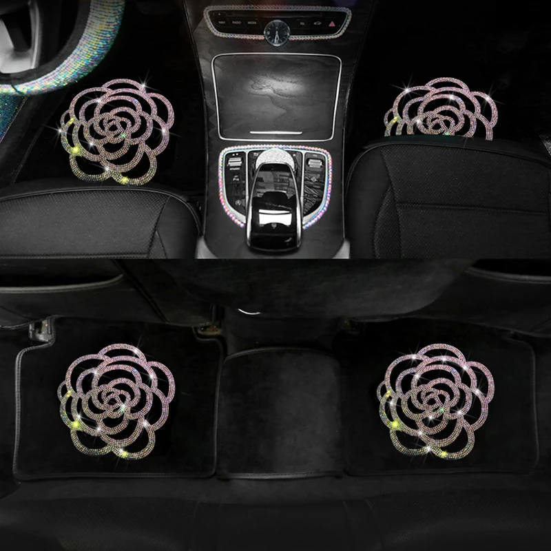 Роскошные Алмазные противоскользящие автомобильные коврики Стразы для девушек