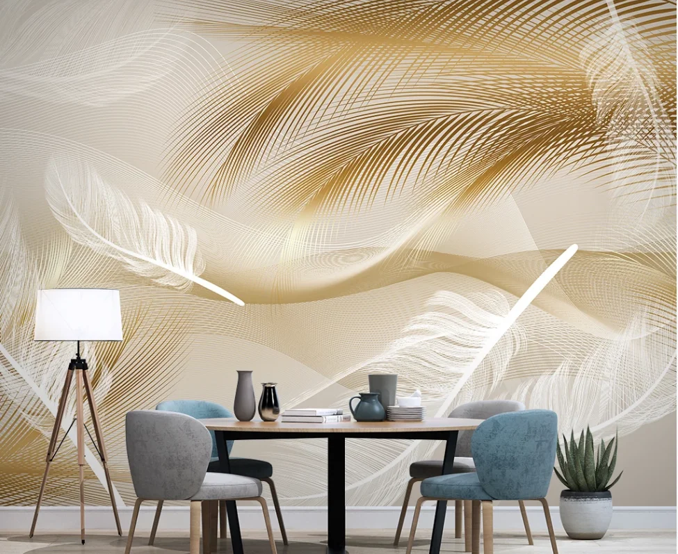 

Настенные 3D-обои на заказ, современный минималистичный светильник, Роскошная золотая линия, фоновая живопись для телевизора, спальни