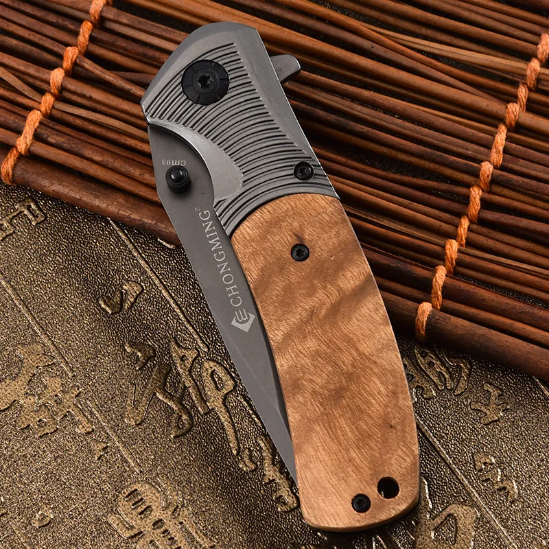 Складной нож со стальной головкой и деревянной ручкой 20 см|Ножи| |