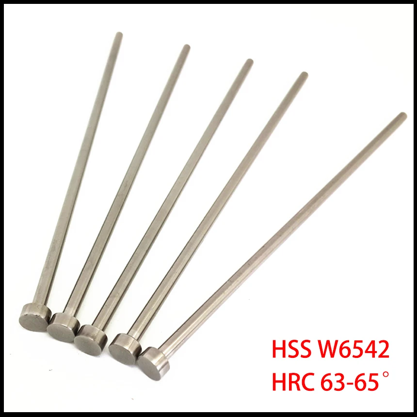 

1.5*60mm 1.5x60mm 1.6*60mm 1.6x60mm HSS W6542 HRC63-65 Round Tip Plastic Injection Component Mold Straight Punching Ejector Pin
