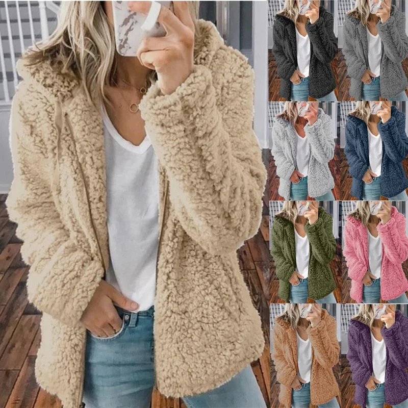 

Women Coat Winter Faux Fur Coat Jacket Thick Warm Jacket Fluffy Jackets Plus Size 5XL Casual Overcoat Zipper Top Mujer Chaqueta
