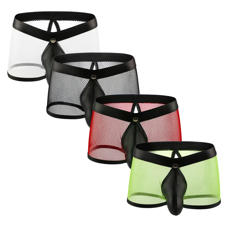 4 шт./лот Для мужчин шорты боксеры с вырезами Открыть Анальная пробка из
