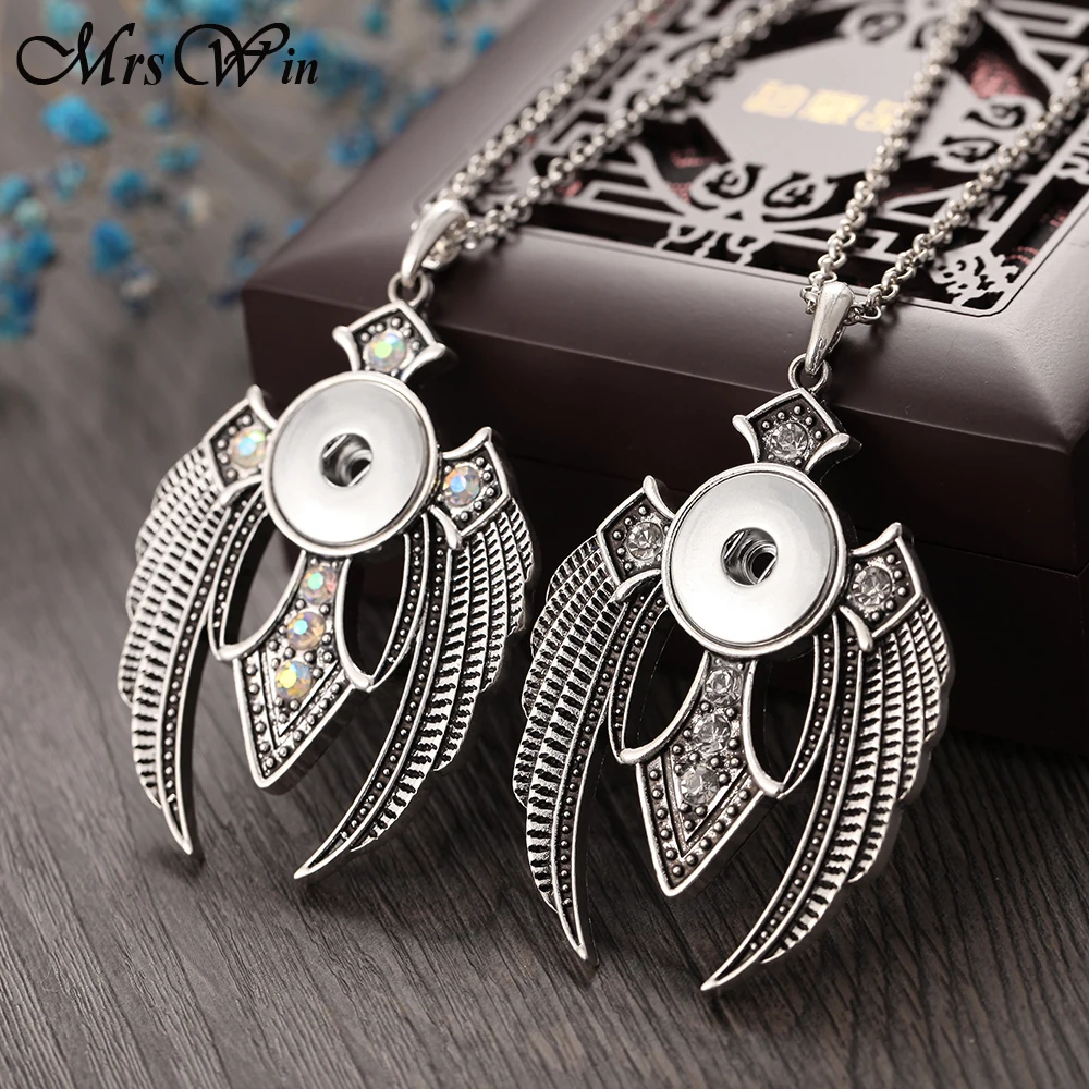 Новое ожерелье с кнопкой ювелирные изделия Высокое качество Винтаж Крылья