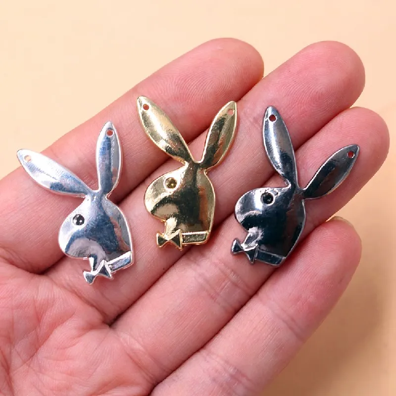 6 шт. экологически чистое покрытие милый длинный кролик подвески с двумя