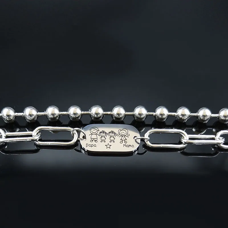 Браслеты женские двойные из нержавеющей стали серебристого цвета B1750S01 |