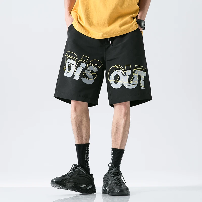 

Una Reta M-5XL Men Casual Short Summer Streetwear Elastic Waist Knee Length Sweatpants Hip Hop Print Letter Loose Shorts For Men