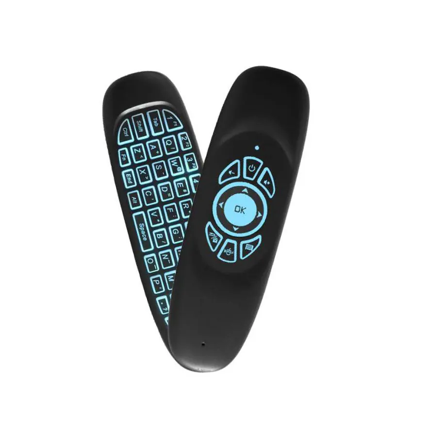 T TV BOX C120 подсветка 2 4G Air Mouse перезаряжаемая беспроводная клавиатура с пультом