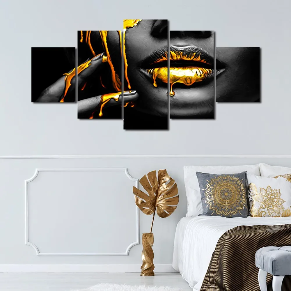 

Современная Картина на холсте постер на лицо золотой девушки плакаты и принты на стену картина для гостиной домашний декор с рамкой