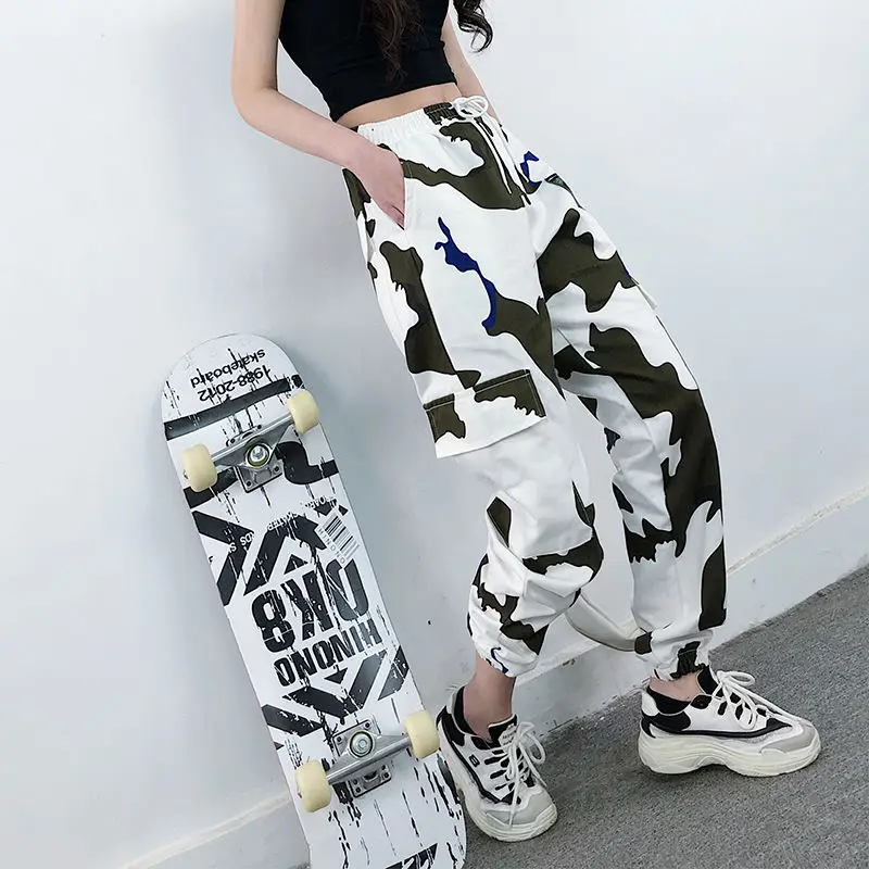 Джоггеры с камуфляжным принтом женские тренировочные штаны-шаровары