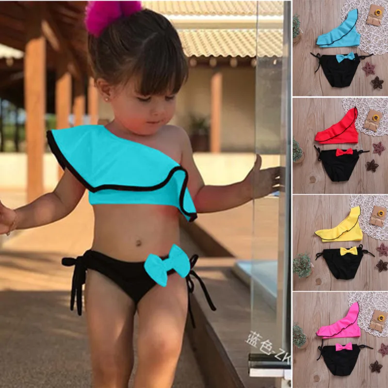 Купальный костюм бикини для маленьких девочек Танкини с цветочным