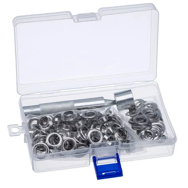 Металлические латунные люверсы 17 мм 50 комплектов с 1 дыроколом и набором