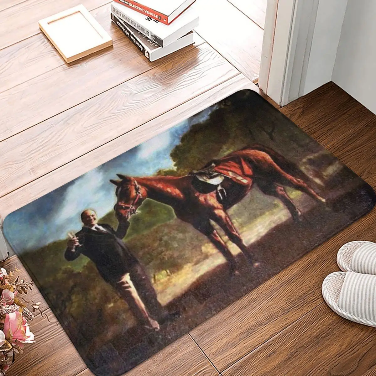 

Tony And His Horse Doormat Carpet Mat Rug Polyester PVC Non-Slip Floor Decor Bath Bathroom Kitchen Balcony 40x60