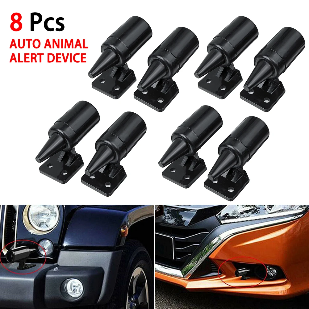 

8 Pcs Universal Auto Deer Alert Device Whistle Animal Wildlife Warning Alarm Black Car Accessories Dropshipping Wholesale Quick