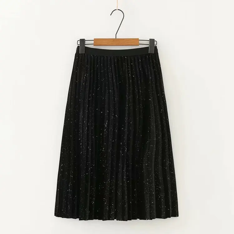 Повседневные женские модные плиссированные юбки размера плюс осень 2019 T56