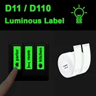 Светящаяся этикетка Niimbot D11, наклейка, водонепроницаемый клей D110, белая прозрачная печатная бумага для машины для этикеток Niimbot D11 D110