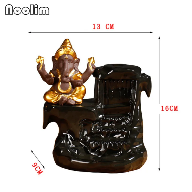 Курильница для благовоний Ganesha керамическая подставка в форме слона водопад