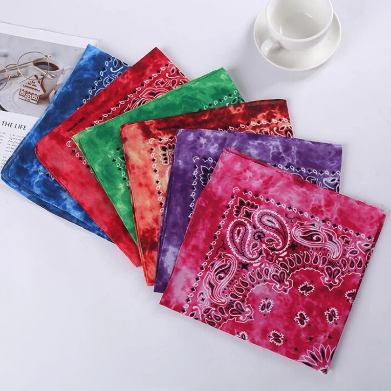 

Vintage Bohemia Print Bandana Hair Bands for Girls Women Headband Scarf Face Mask Cross Turban Bandanas Headwear 55cmX55cm