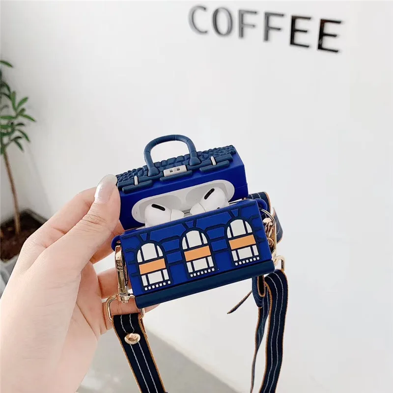 

For Airpods Pro Fashion Backpack Handbag Earpods Case for Apple Airpods 1 2 3 Crossbody Strap Bluetooth Wireless Earphone Cover