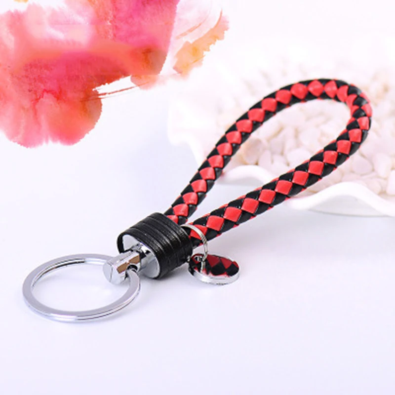 Ручной работы мужской плетеный кожаный Веревка Брелок Waven брелок кожаного брелка