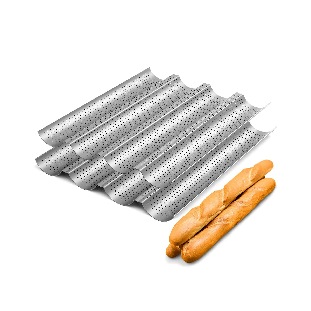 

Food Grade Steel Groove Wave Bread Baking Tray For Baguette Bake Mold Pan Baking Tool Mold Pan