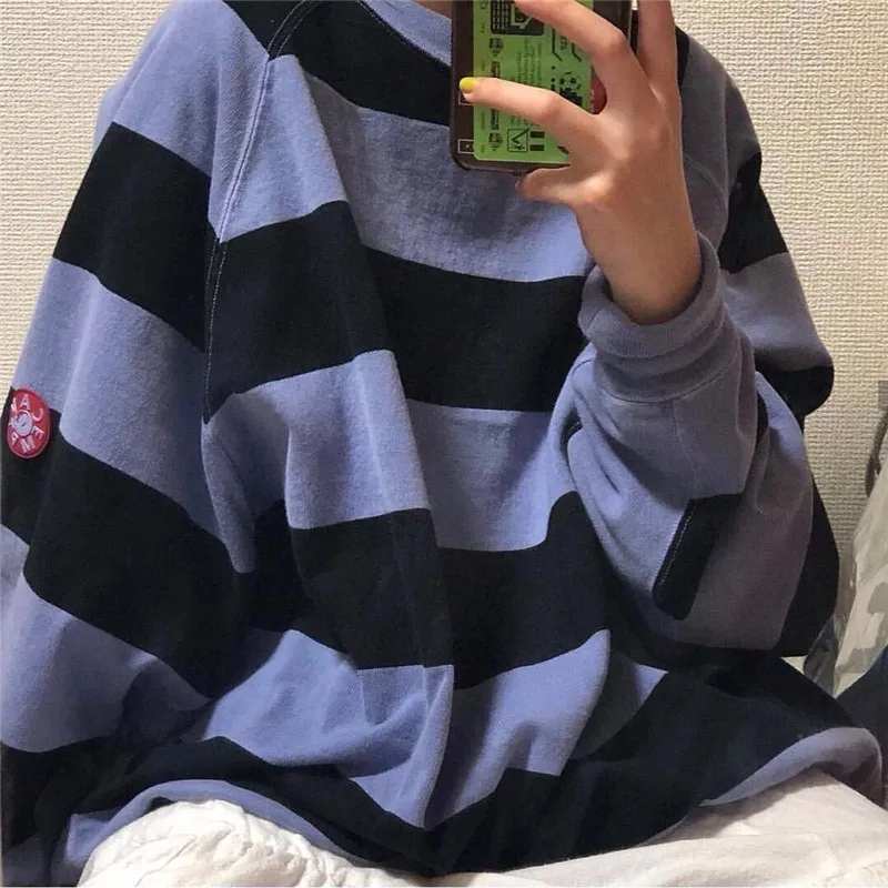 

2020fw C.E CAVEMPT STRIPE OVERDYE Crewneck Mens Woman Sweatshirts Cav Empt Hoodie