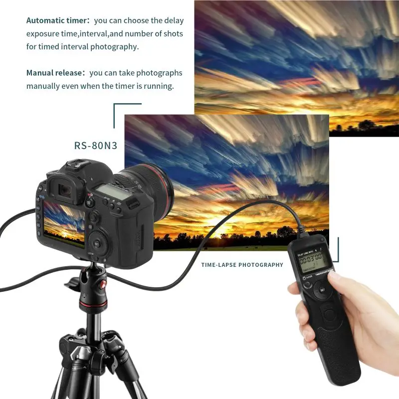 Высококачественный черный фотографический спуск затвора для камеры Canon 70D 5D3 5D4 7D2