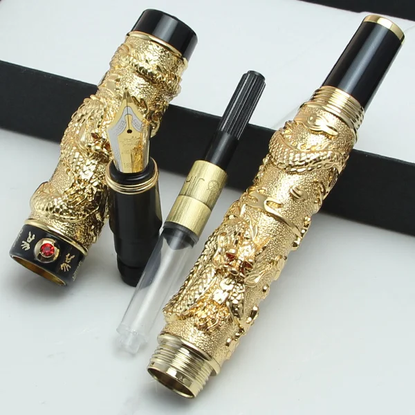 Перьевая ручка JINHAO Два дракона играют с жемчугом перьевая резным пером без