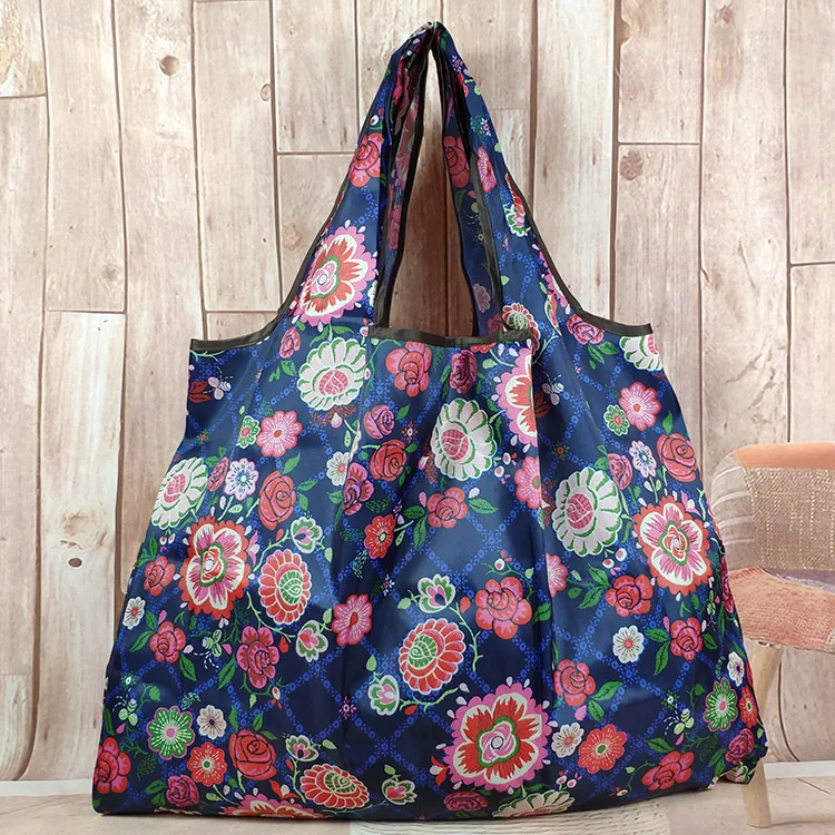 

Big Size Thick Nylon Large Tote ECO Reusable Polyester Portable Shoulder Women's Handbags Folding Pouch Shopping Bag Foldable